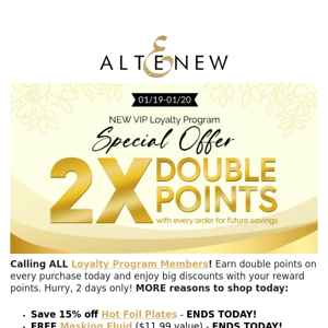 🥳Earn 2x Points Today & Enjoy HUGE Savings!