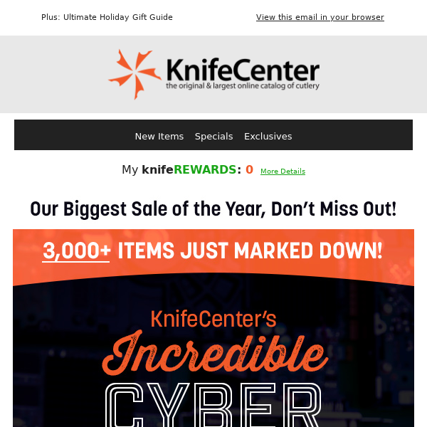 Knifecenter Holiday Sales - Knife Center