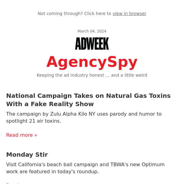 National Campaign Takes on Natural Gas Toxins With a Fake Reality Show