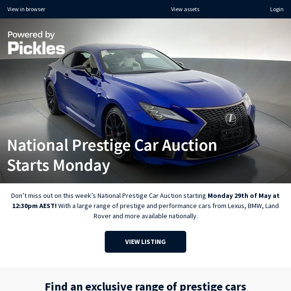 National Prestige Car Auction