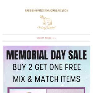 Buy 2 Get 1 Free: Memorial Day Sale 🇺🇸