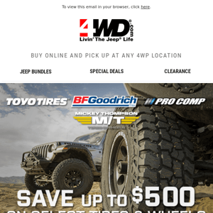 Up To $500 Off Select Tires & Wheels