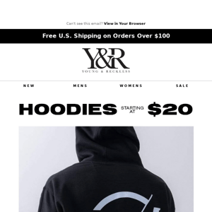 Hoodies starting at $20 This week