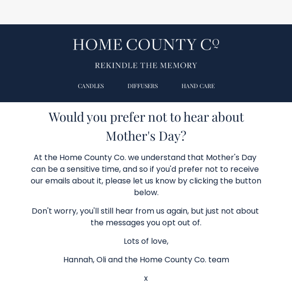 Prefer not to hear about Mother's Day? ❤️