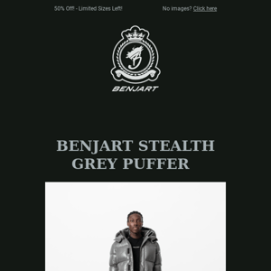 Benjart - Stealth Puffer Grey  -  Added to our Members Sale!