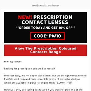 RE: Get 10% Off Prescription Coloured Contacts... 😍