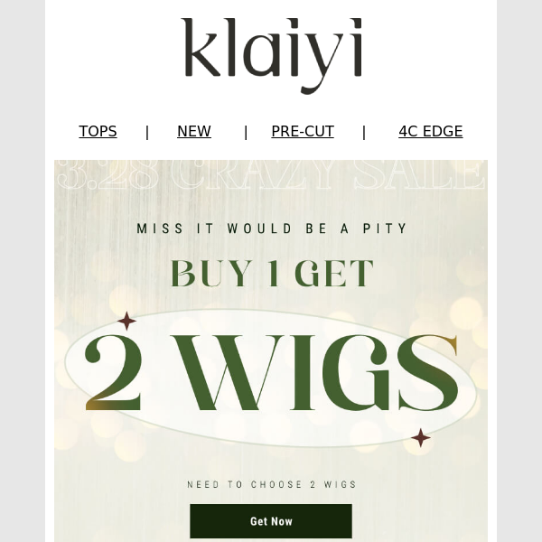 PAY 1 GET 2 WIGS ($0 for 2nd one)