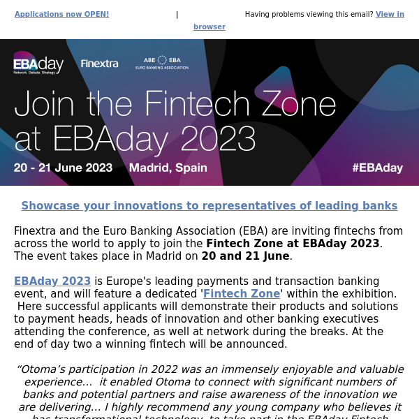 EBAday 2023 - Join the Fintech Zone