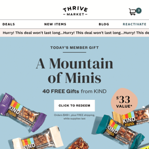 40 FREE KIND bars ($33 value) 🍫🥜