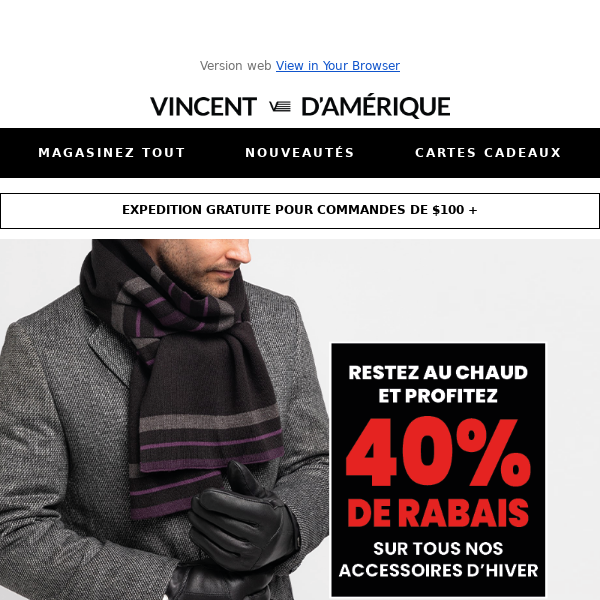 PROMO ÉCLAIR  ⚡️: -40% Accessoires d’hiver