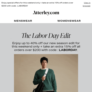 The Labor Day Edit | Extra 15% off all orders