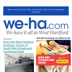News about West Hartford for 10/13/2023