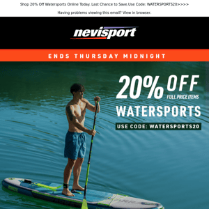 20% Off Watersports | Last Chance