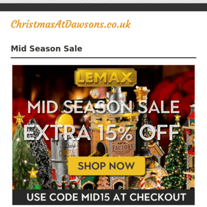 Mid Season Lemax Sale - Extra 15% Off