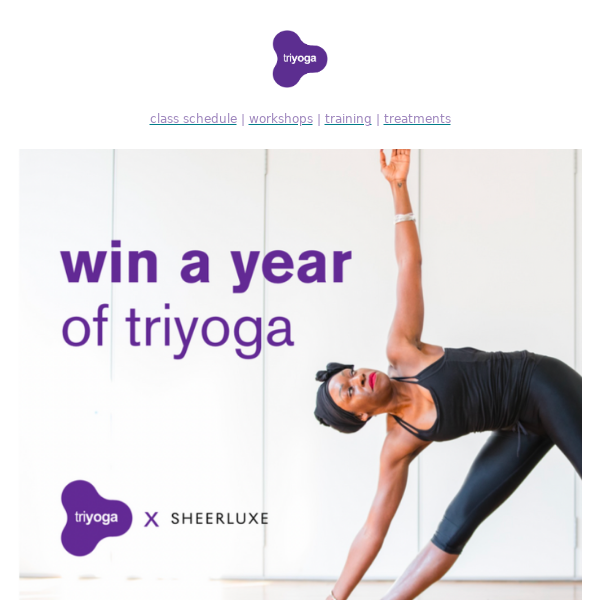 a chance to win a year of triyoga Triyoga💜