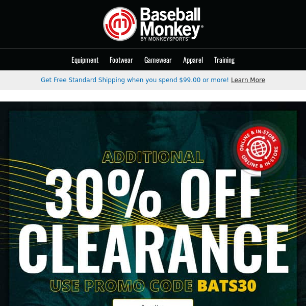 Unleash Your Swing! 🚨 30% Off Clearance Bats - Limited Time Only! ⚾