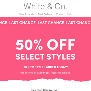 LAST CALL FOR 50% OFF FLASH SALE