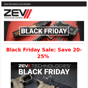 ZEV Tech Black Friday starts NOW!