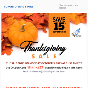 Thanksgiving Day 2023 Save 15% - Site wide