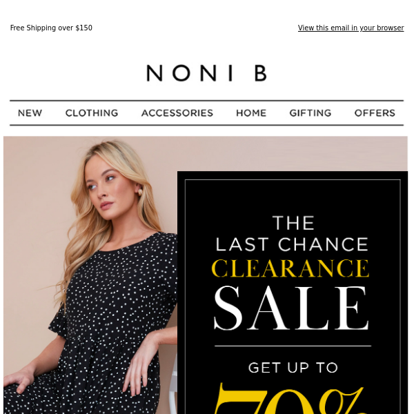 HURRY! Last chance clearance sale | up to 70% OFF*