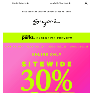 EARLY ACCESS: Get 30% Off Sitewide | Code Inside