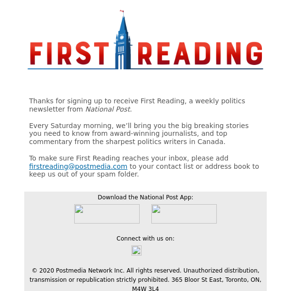 Welcome to First Reading