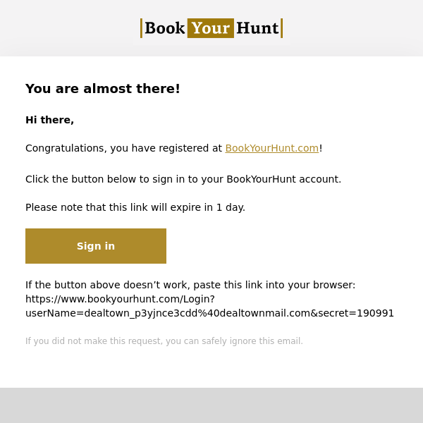 BookYourHunt - Sign in