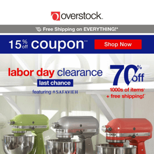 15% off Coupon! Labor Day Clearance Deals END TONIGHT! 😱 Your Dream Home Awaits!