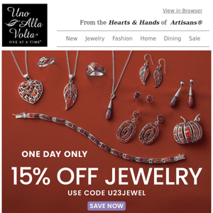 EXTENDED: 15% Off Jewelry!