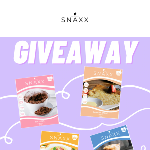 ENTER OUR GIVEAWAY AND WIN SOME SNAXX GOODIES!