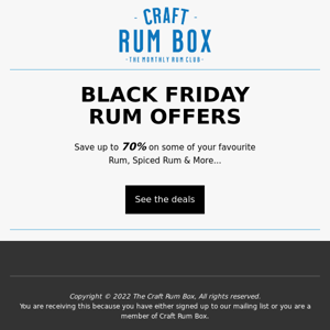 Black Friday Rum Deals!