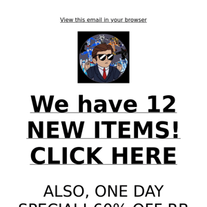 60% OFF AND 12 NEW ITEMS!