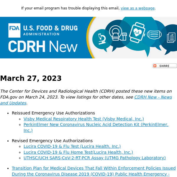 CDRH New - March 27, 2023