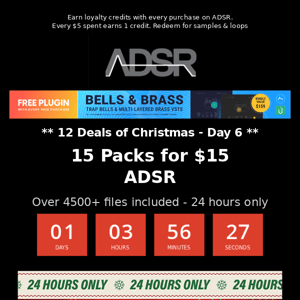 15 Packs for $15 from ADSR - 4500+ files included