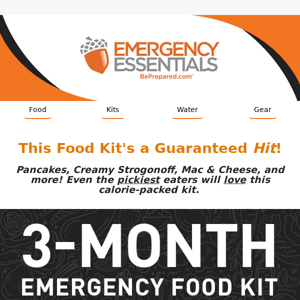 Get $270 off Our 3-Month Emergency Food Kit!
