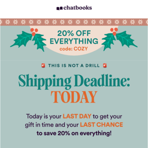 🎄 TODAY: Shipping Deadline!