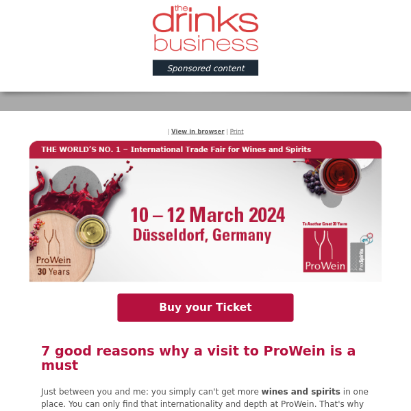 7 good reasons why a visit to ProWein is a must