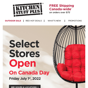 Select Stores Open Today!