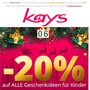 -20% auf ALLE Geschenkideen für Kids! ☆ Türchen #6