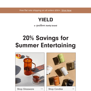 Get ready for summer hosting with 20% off sitewide