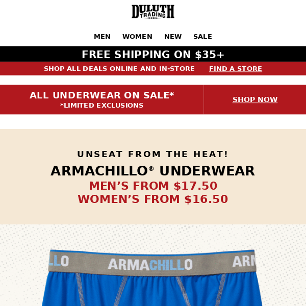 From $17.50 - Men's Armachillo Underwear! - Duluth Trading Company