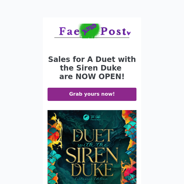 Sales Now Open for A Duet with the Siren Duke!