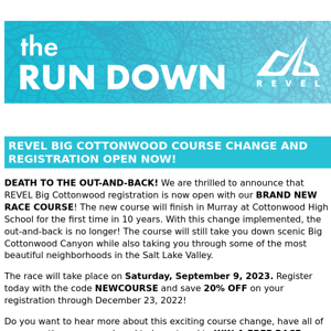 REVEL Big Cottonwood NEW COURSE, REVEL Big Bear Registration OPEN!