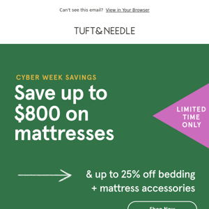 Save up to $800 on ALL mattresses