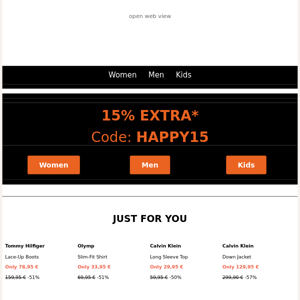 HAPPY HOUR: 15% extra discount