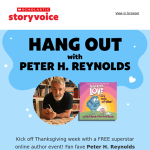 This Monday: free LIVE author event with Peter H. Reynolds