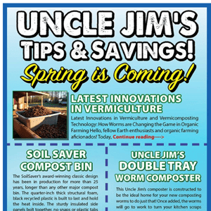 Giveaway Sale Ends Midnight! Uncle Jim's Worm Farm Newsletter + Free Gift