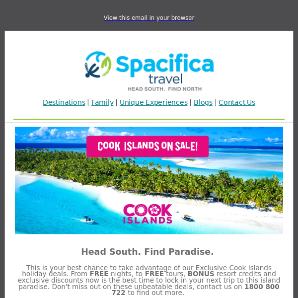 Exclusive Cook Island Holiday sale! 🌴