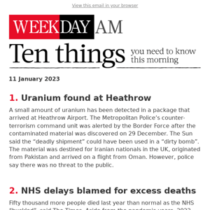 Uranium found at Heathrow
