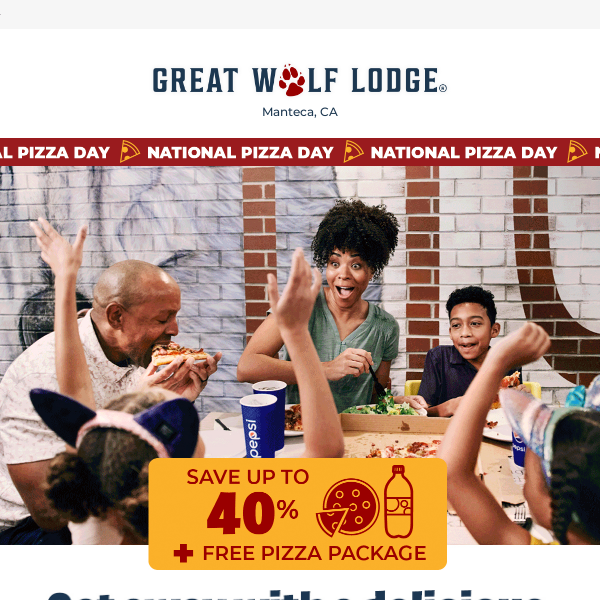 psst, Smith Pack. Book now for a FREE Pizza package with your Great Wolf Lodge reservation 🐾